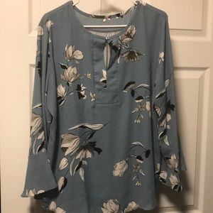 Loft blue floral blouse